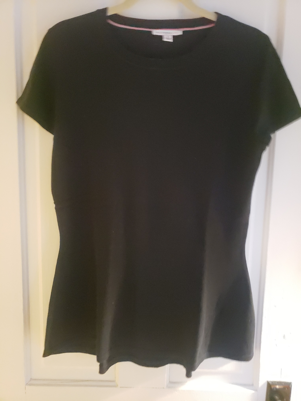 Isaac Mizrahi Black Short-Sleeve Crewneck Tee Peplum